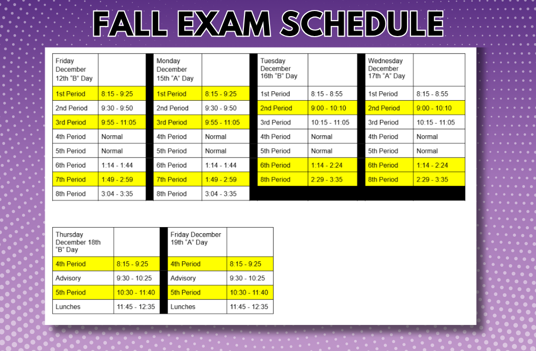  Final Exam Schedule